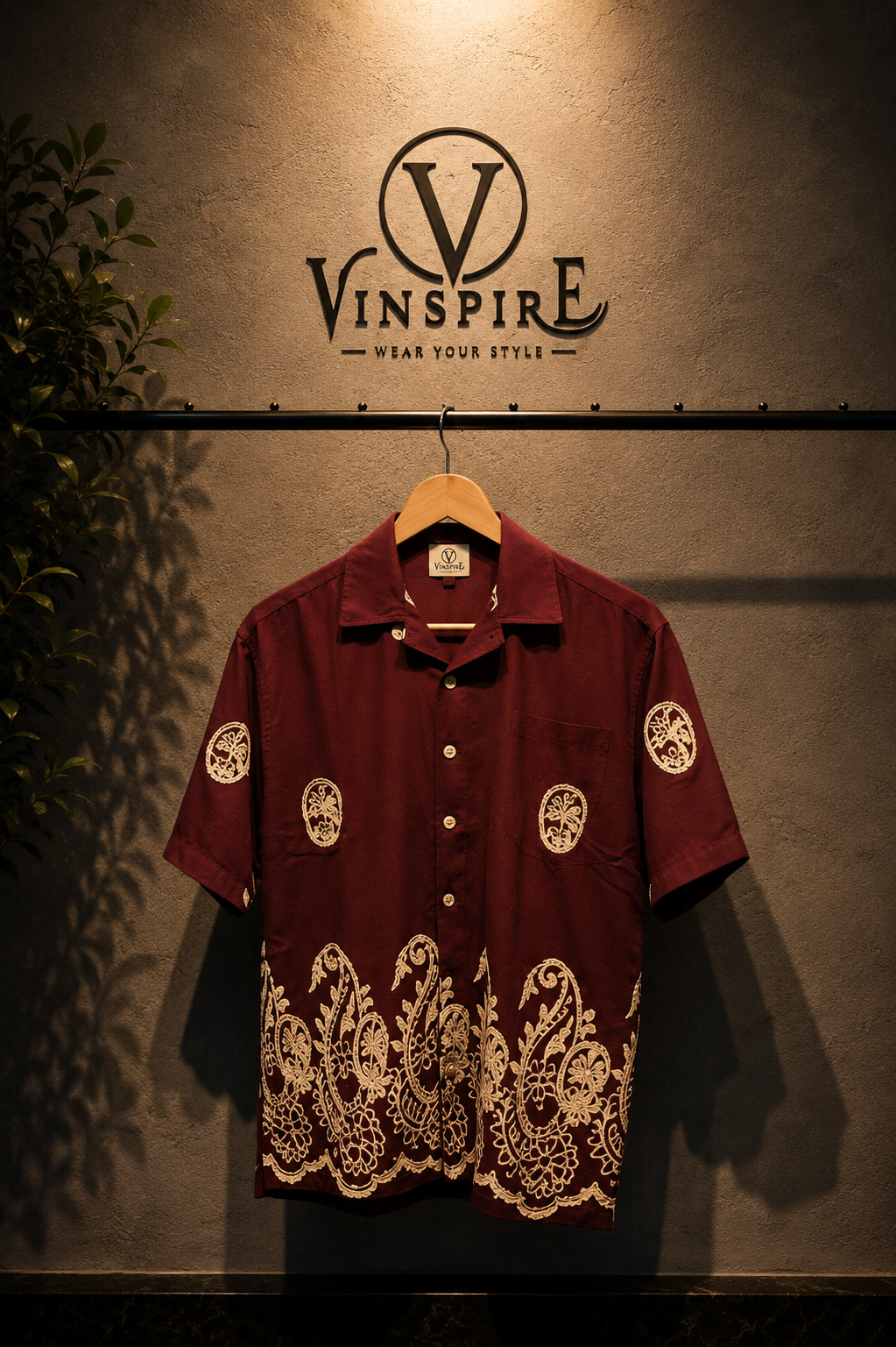 file_00000000444c8208a0b6bf044db7c82a VINSPIRE Burgundy Embroidered Cotton Casual Shirt